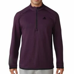 ADIDAS Mens ClimaHeat Gridded Quarter Zip Performance Pullover