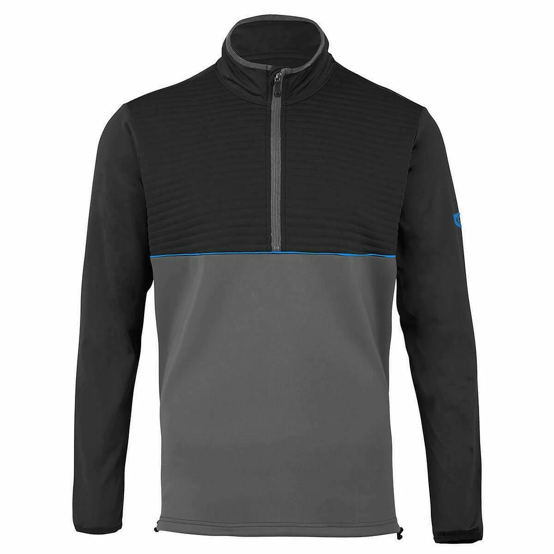 Island Green Mens 1/4 Zip Neck Top Layer Ribbed Yoke Wicking Stretch Golf Sweater - Image 2