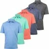 Greg Norman Mens PlayDry® Bold Heather Short Sleeve Performance Polo Shirt