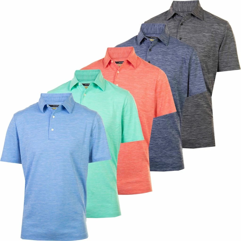 Greg Norman Mens PlayDry® Bold Heather Short Sleeve Performance Polo Shirt