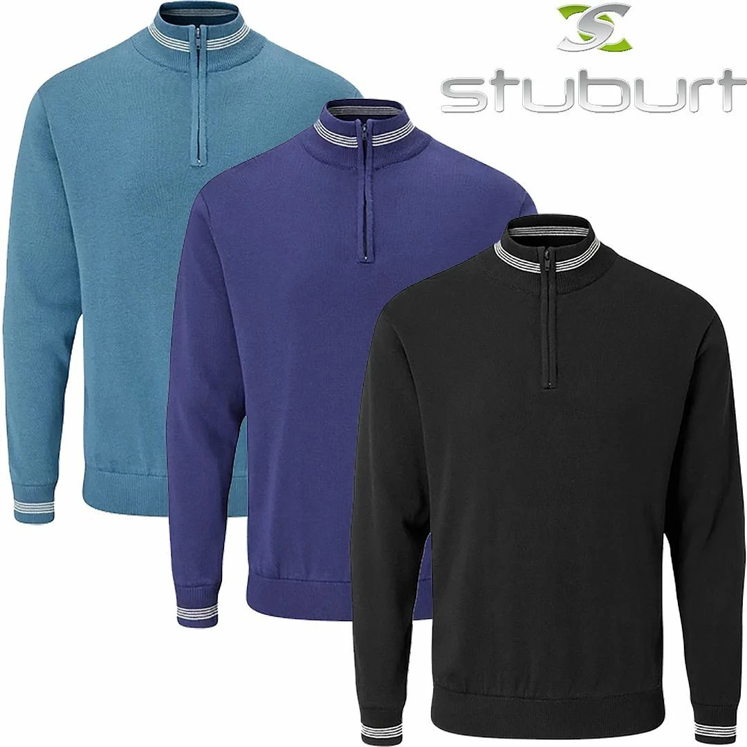 Stuburt Golf Mens Arctic Lined Windproof Half Zip Thermal Golf Pullover Sweater