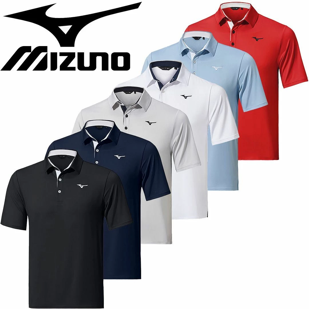 Mizuno Golf Mens Quick Dry Comp Stretch Golf Polo Shirt