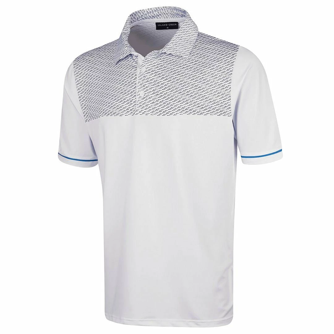 Island Green Mens Dash Sublimation Print Golf Polo Shirt - Image 2