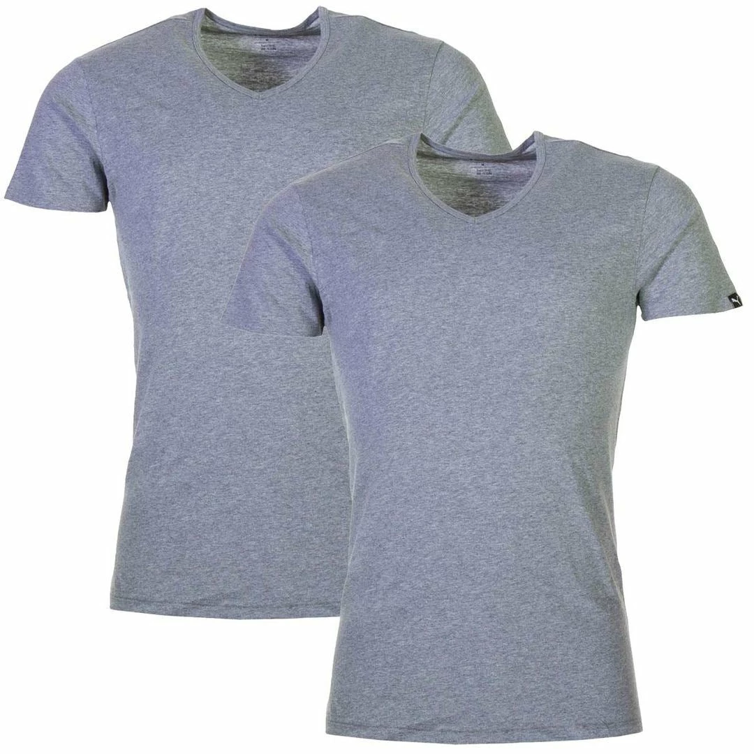Puma Mens Basic V-Neck Cotton Short Sleeve Training Gym Sports T-Shirt 2-Pack - Image 6