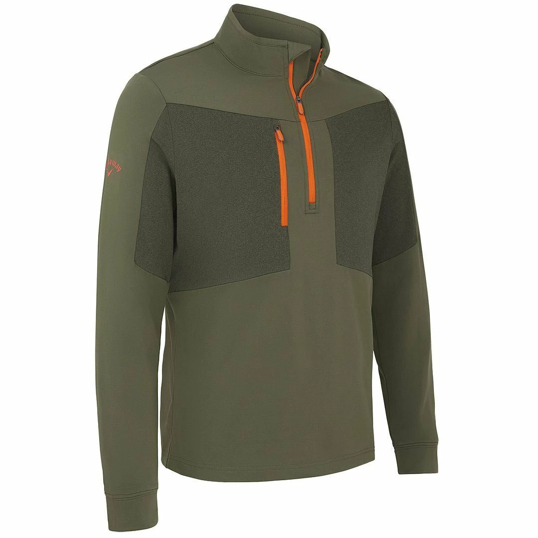 Callaway Golf Mens Aquapel Mixed Media 1/4 Zip Water Repellent Golf Pullover Sweater - Image 3