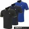 DKNY Golf Mens Broadway Performance Moisture Wicking Stretch Golf Polo Shirt
