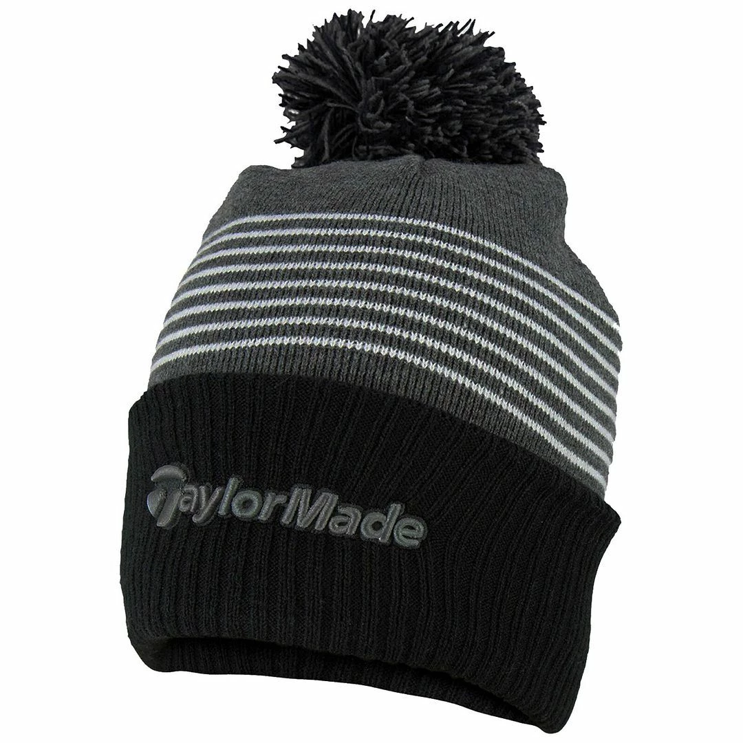 TaylorMade Mens Knitted Pom Pom Beanie Windproof Thermal Golf Winter Bobble Hat - Image 2