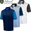 Island Green Mens Geometric Grade Moisture Wicking Golf Polo Shirt