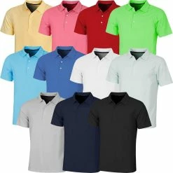 Proquip Golf Mens Pro Tech Plain Polo Stretch UV Protect Golf Polo Shirt