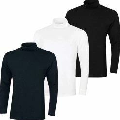 Proquip Mens Solano Cotton Roll Neck Long Sleeve Top Soft Comfort Baselayer