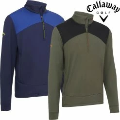Callaway Golf Mens High Gauge Aquapel 1/4 Zip Opti-Dri Thermal Fleece Golf Pullover