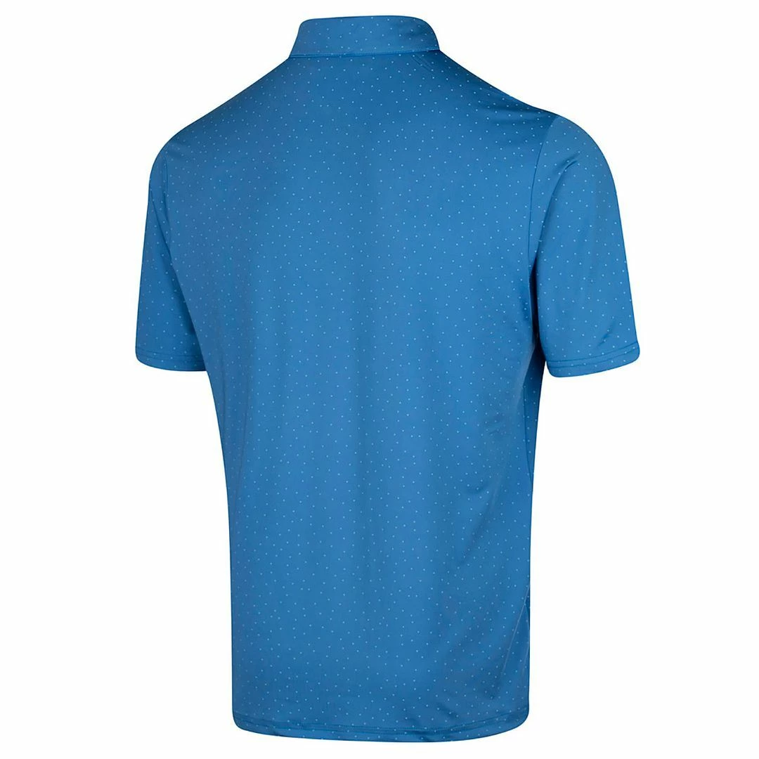 Island Green Mens Dot Print Moisture Wicking Golf Polo Shirt - Image 7