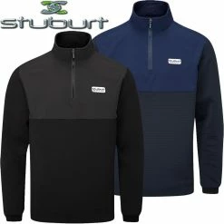 Stuburt Golf Mens Active Tech Lined Windproof Half Zip Thermal Golf Pullover Sweater