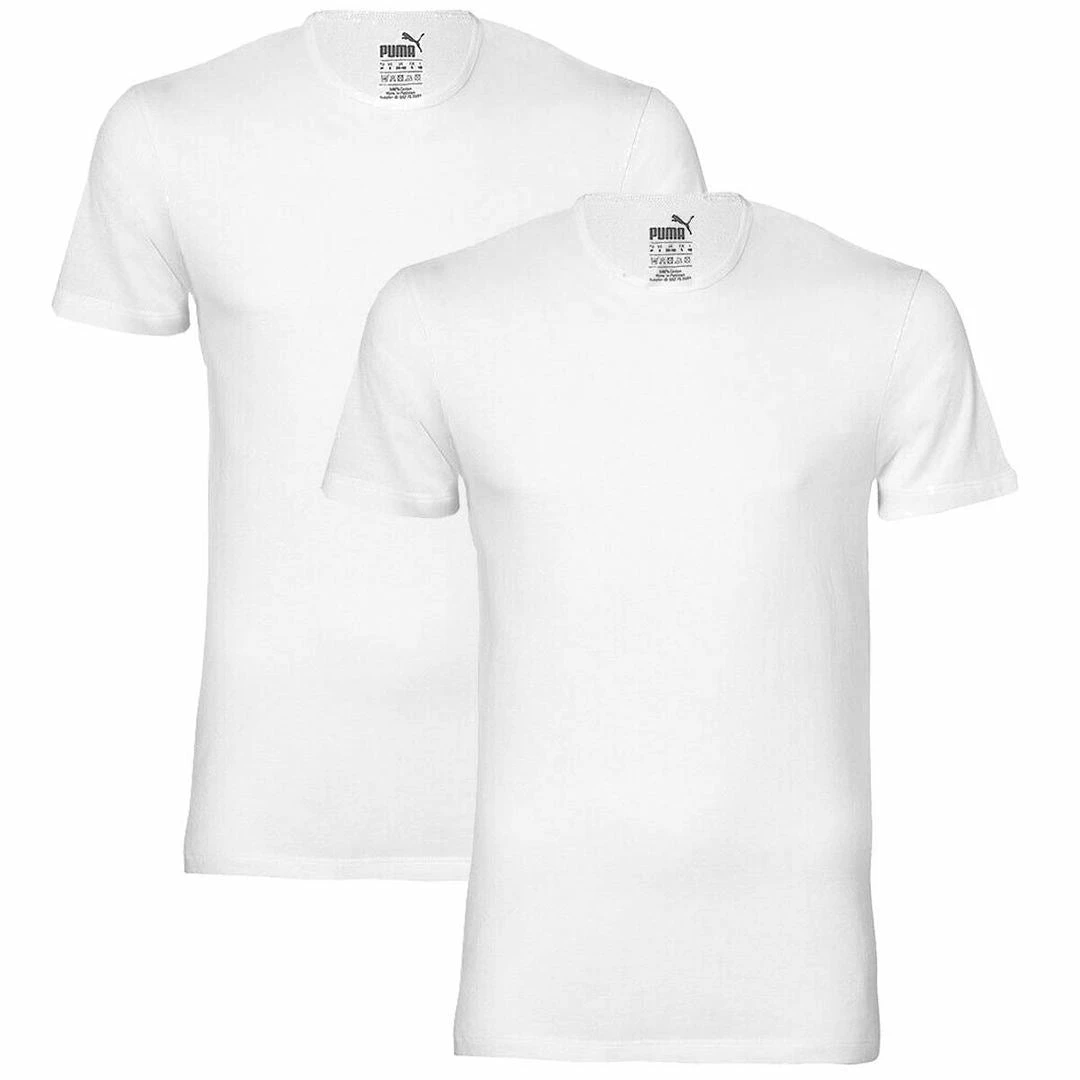 Puma Mens Basic Crew Neck Cotton Short Sleeve Training Gym Sports T-Shirt 2-Pack - Image 4