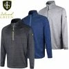 Island Green Mens Raglan Sleeve Moisture Wicking Top Layer 1/4 Zip Stretch Golf Sweater