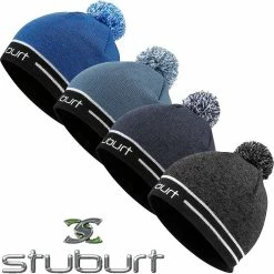 Stuburt Mens Hail Pom Pom Bobble Beanie Thermal Winter Hat Golf Cap