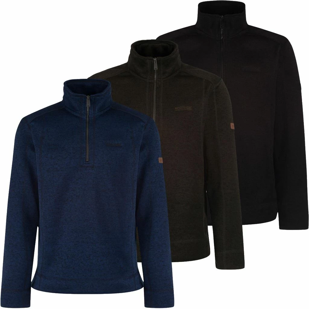 Regatta Lincoln 1/4 Zip Overhead Sweater Midweight Fleece Funnel Neck Mens Sports Pullover - Image 2