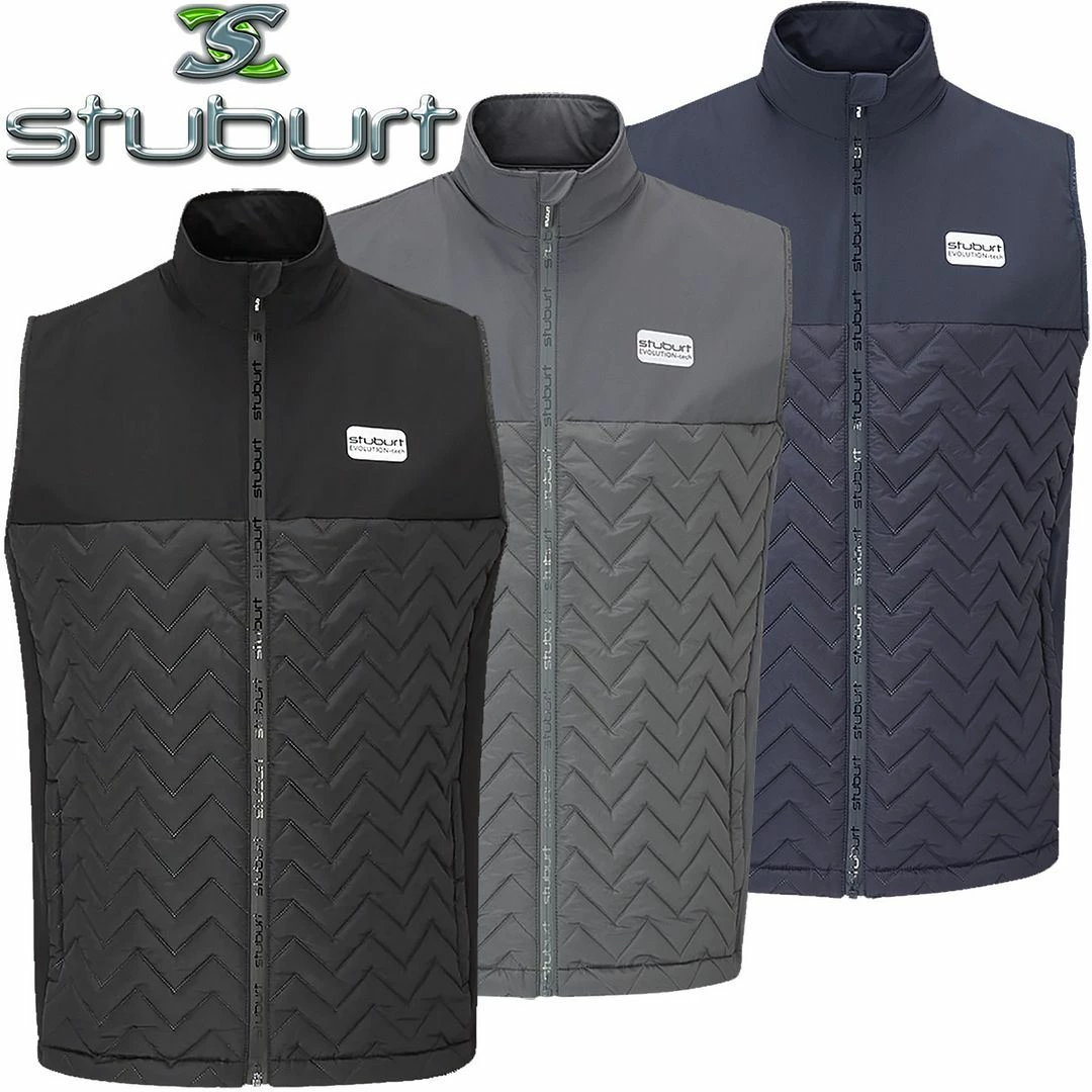 Stuburt Golf Mens Evolution Tech Thermal Padded Full Zip Windproof Golf Gilet Vest - Image 3