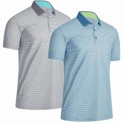 Callaway Golf Mens All Over Chev Grid Stretch Golf Polo Shirt
