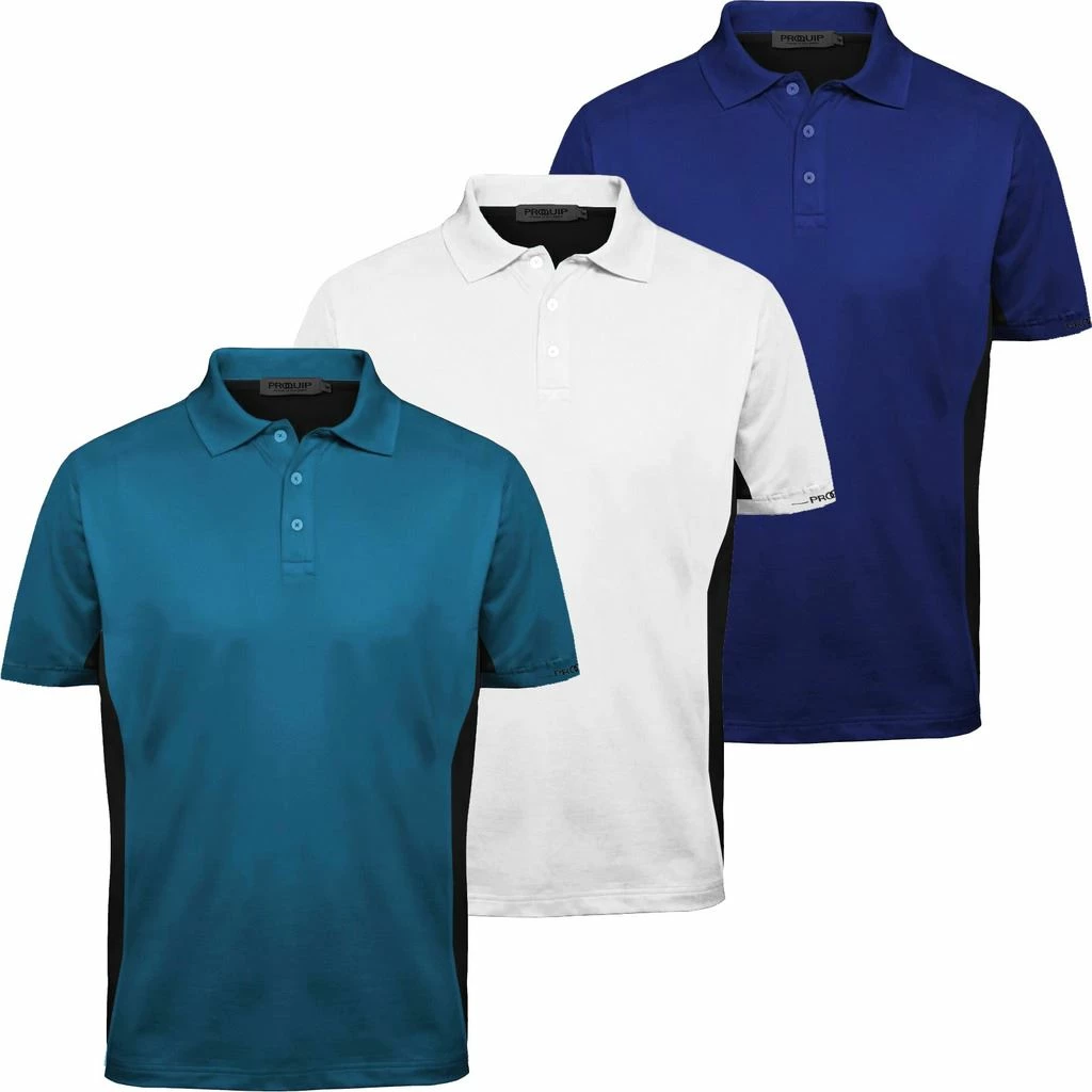 PROQUIP 360 Degree Performance Block Mens Golf Polo Shirt - Image 2