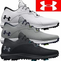 Under Armour Golf Mens UA Charged Draw 2 Wide Waterproof Spiked Golf Shoes