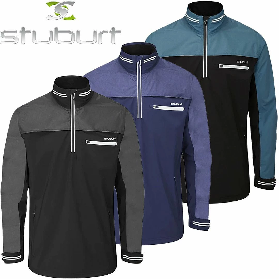 Stuburt Golf Mens Evolution Reflective Waterproof Half Zip Lightweight Golf Jacket