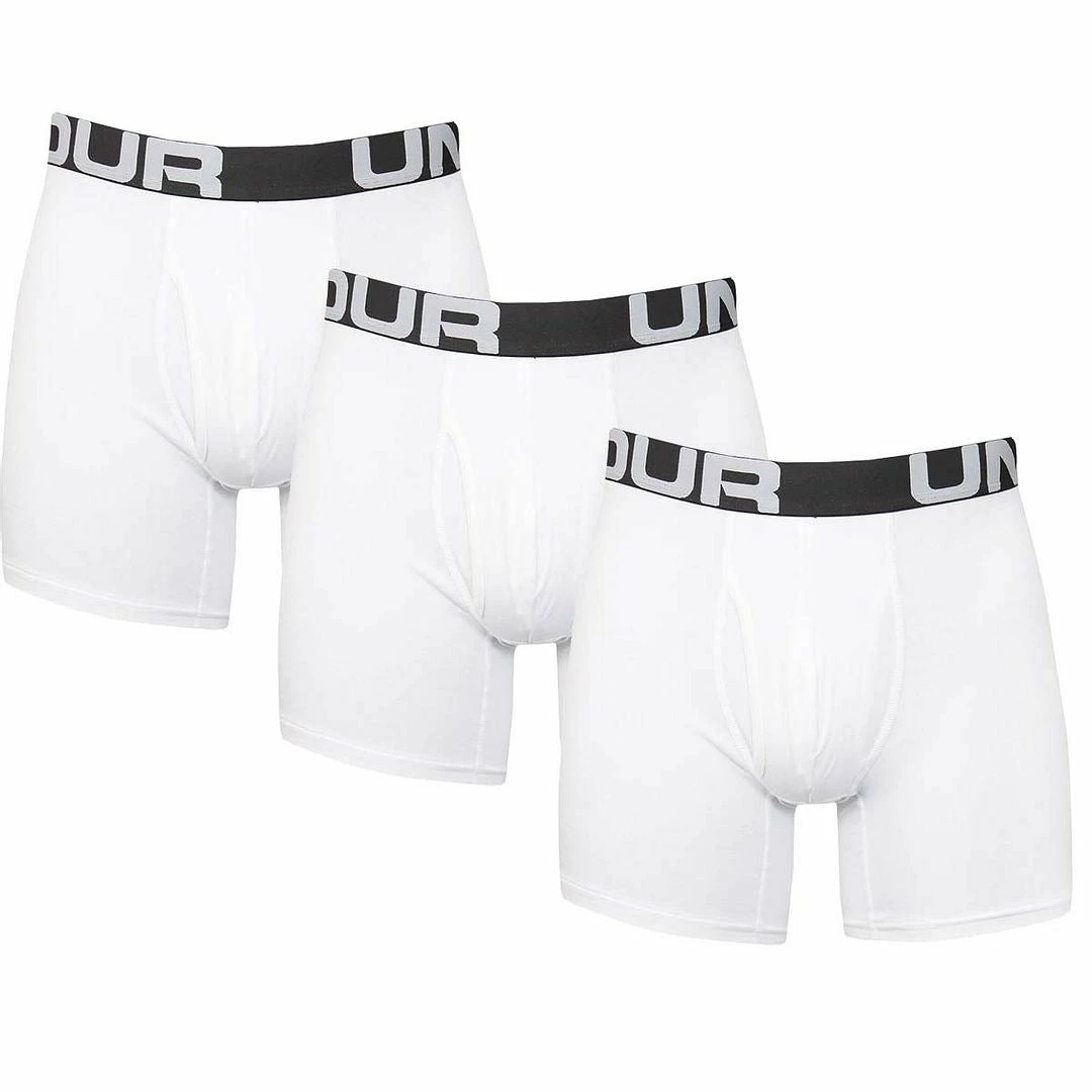 Under Armour Mens UA Charged Cotton 6" Stretch BoxerJock Underwear 3-Pack - Image 3
