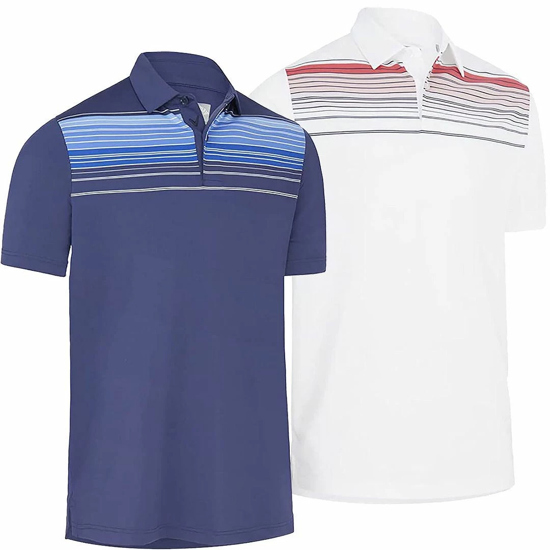Callaway Golf Mens Energized Stripe Opti-Dri Swing Tech Stretch Golf Polo Shirt