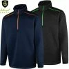 Island Green Mens 1/4 Zip Lined Top Layer Windproof Stretch Golf Sweater Pullover