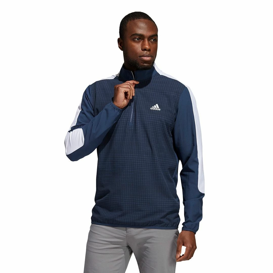 ADIDAS Golf Mens 1/4 Zip Primegreen Printed Wind Resistant Sweater Golf Pullover - Image 12