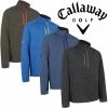 Callaway Golf Mens Heather Stripe Fleece 1/4 Zip Opti-Dri Swing Tech Thermal Golf Pullover Sweater