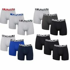 Under Armour Mens UA Charged Cotton 6" Stretch BoxerJock Underwear 3-Pack