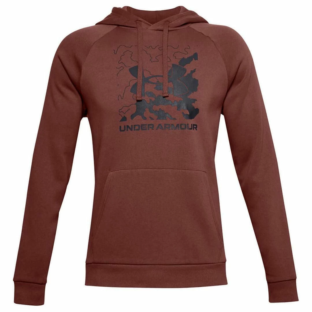 Under Armour Rival Fleece Box Logo Hoodie Mens Sports Fitness Hoody Jumper - Image 3