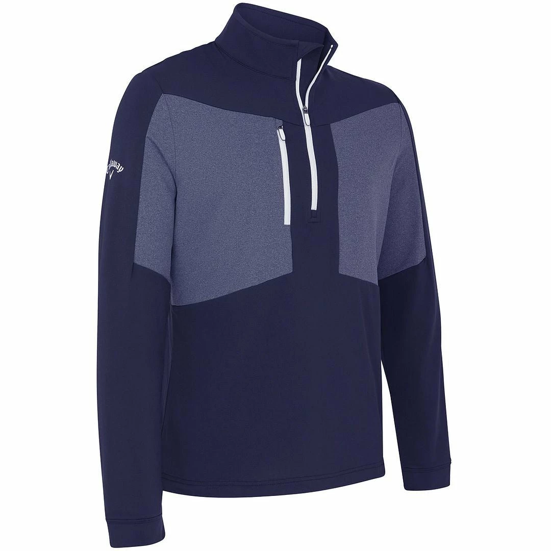 Callaway Golf Mens Aquapel Mixed Media 1/4 Zip Water Repellent Golf Pullover Sweater - Image 4