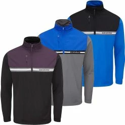 Stuburt Mens Dri-Back Flitton Mid Layer Zip Neck Windproof Golf Pullover