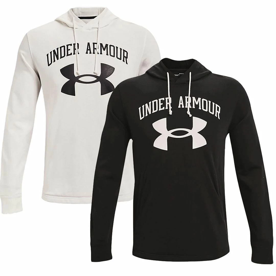 Under Armour Mens UA Rival Terry Hoodie Big Logo Sports Fitness Hoody Jumper