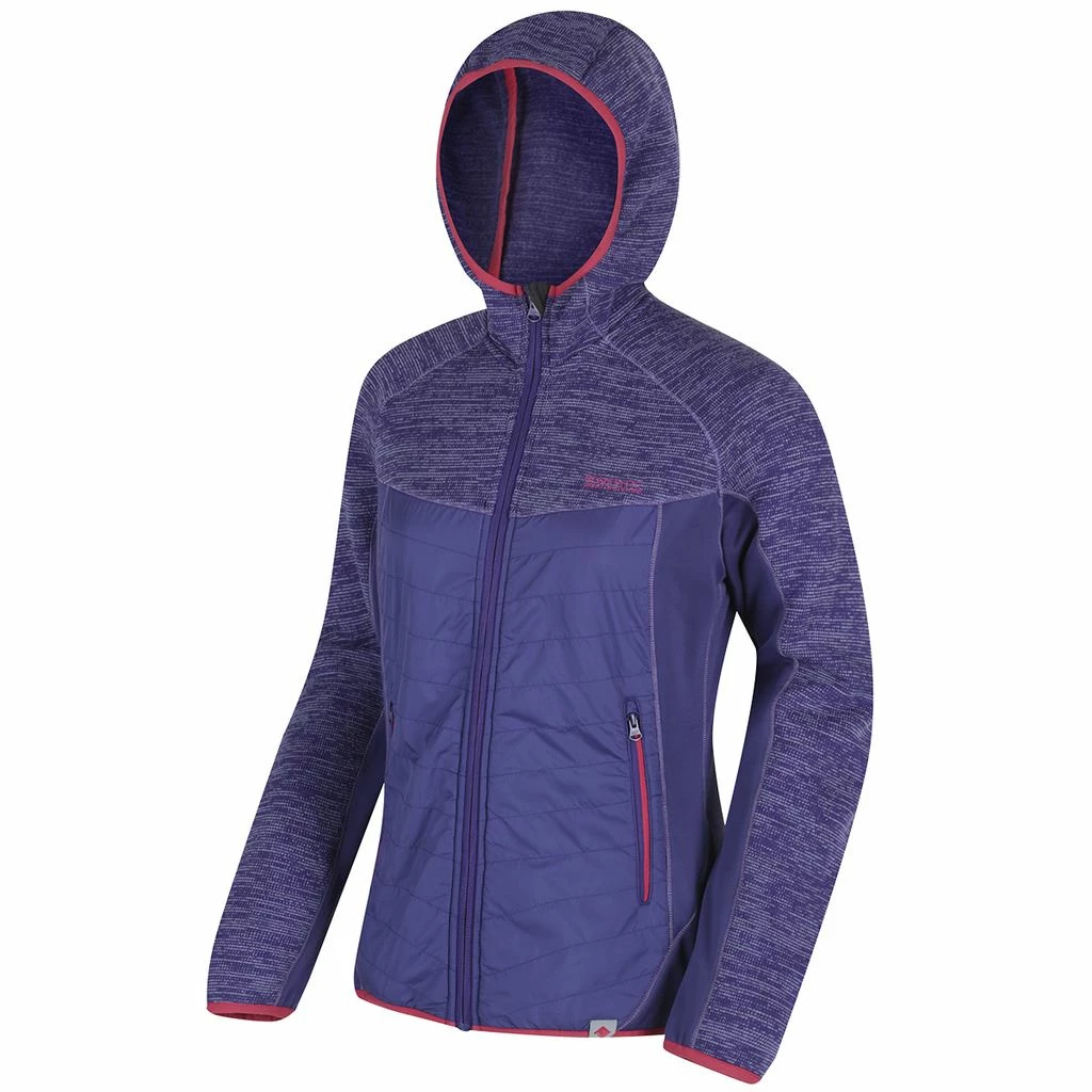 Regatta Ladies Rocknell Hooded Hybrid Marl Fleece Jacket - Image 16