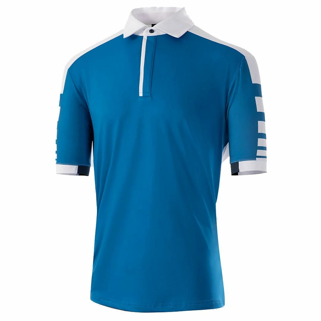Island Green Mens Panelled Coolpass Breathable Moisture Wicking Golf Polo Shirt - Image 4