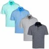 Greg Norman Mens PlayDry Bar Stripe Performance Stretch Golf Polo Shirt