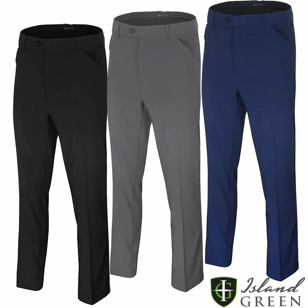 Island Green Golf Stretch Tapered Leg Pants Mens Golf Trousers