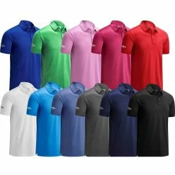 Callaway Golf Mens Swingtech Solid Stretch Golf Polo Shirt