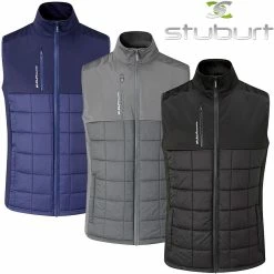 Stuburt Golf Mens Evolution Thermal Padded Full Zip Water Repellent Golf Gilet Vest