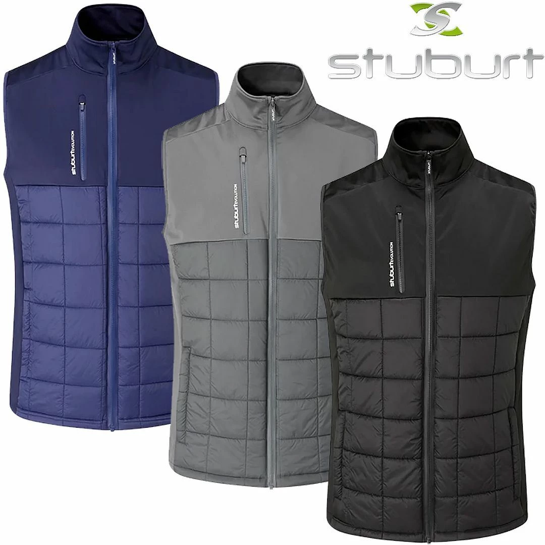 Stuburt Golf Mens Evolution Thermal Padded Full Zip Water Repellent Golf Gilet Vest