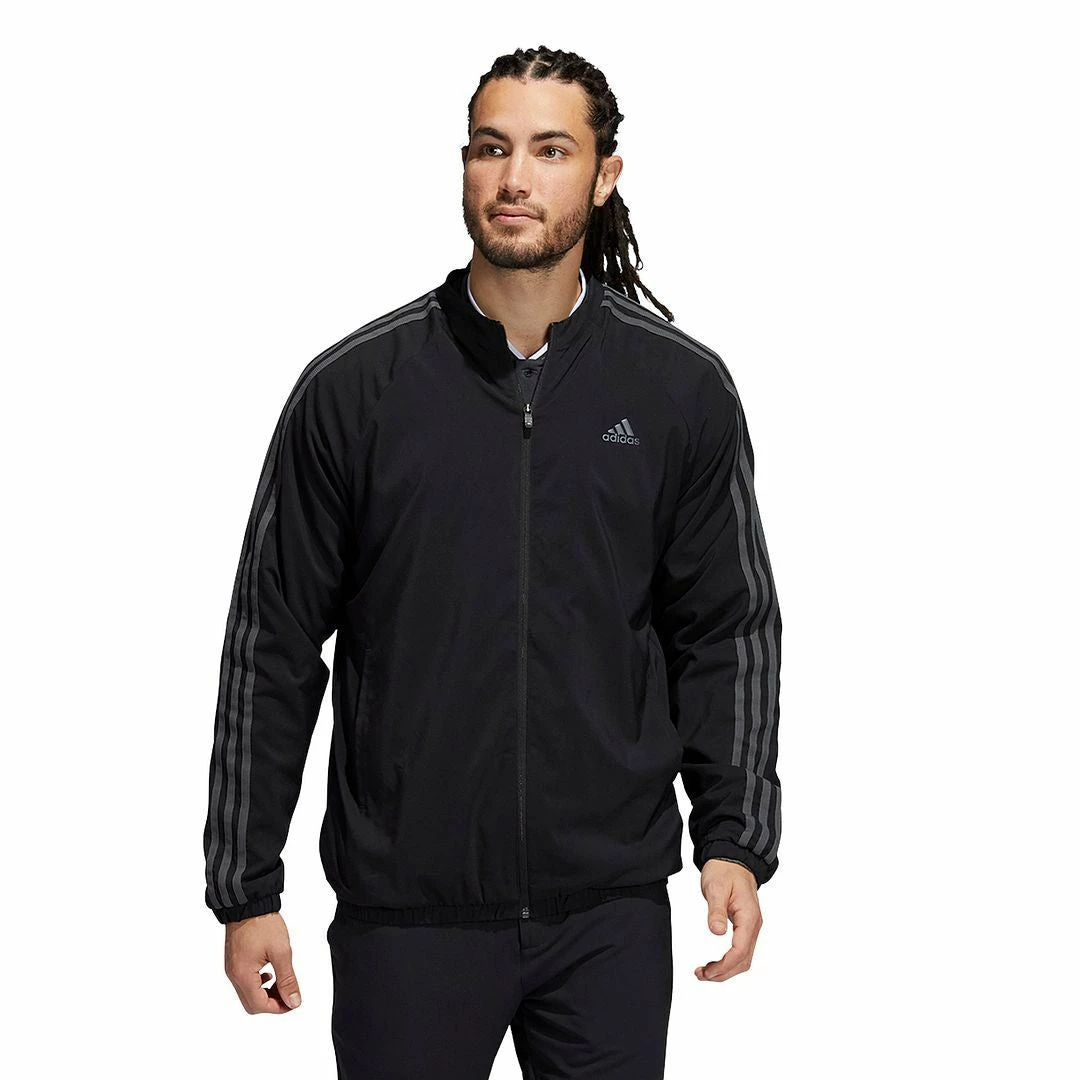 ADIDAS Golf Mens 3-Stripes Primegreen Fully Lined Full Zip Stretch Golf Jacket - Image 2