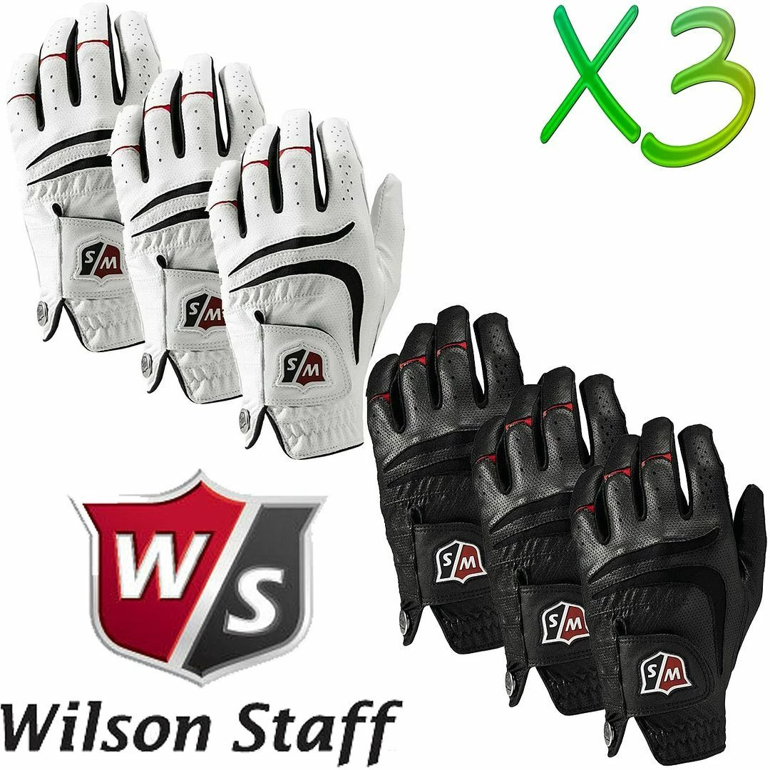 Wilson Golf Wilson Staff Golf Grip Plus Mens Golf Glove Left Hand Pack Of 3