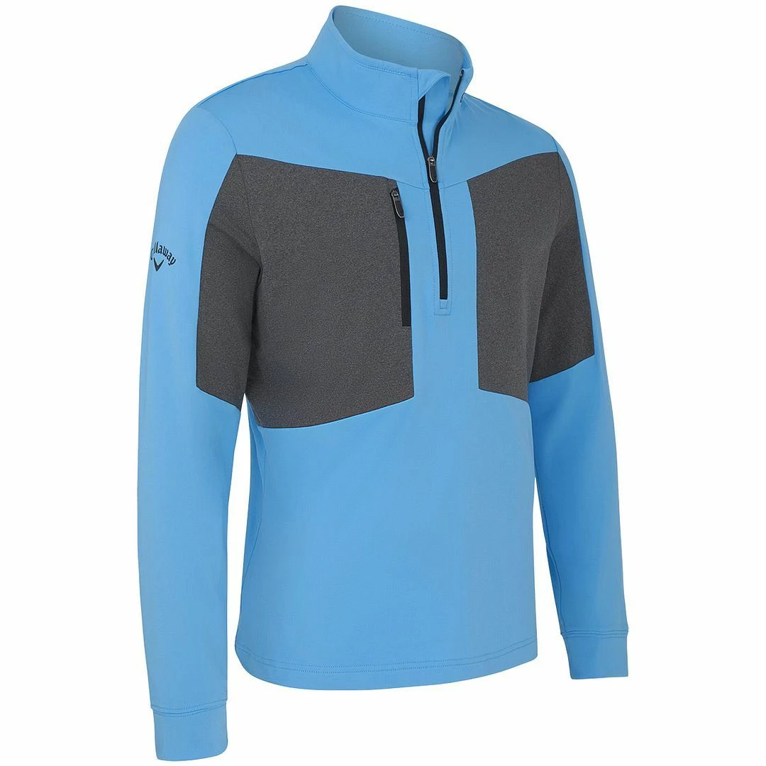 Callaway Golf Mens Aquapel Mixed Media 1/4 Zip Water Repellent Golf Pullover Sweater - Image 5