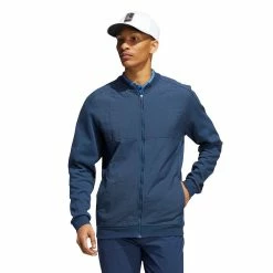 ADIDAS Golf Mens GO-TO Quilted Full Zip Doubleknit Golf Jacket