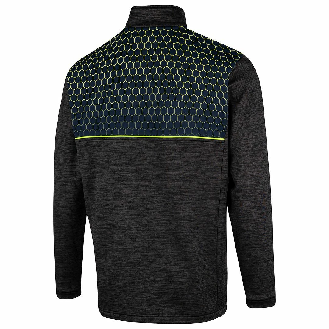 Island Green Mens Top Layer 1/4 Zip Printed Yoke Stretch Thermal Golf Sweater Pullover - Image 4