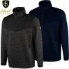 Island Green Mens Top Layer 1/4 Zip Padded Yoke Windproof Golf Sweater Pullover