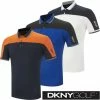 DKNY Golf Mens Performance Moisture Wicking Lightweight Stretch Golf Polo Shirt